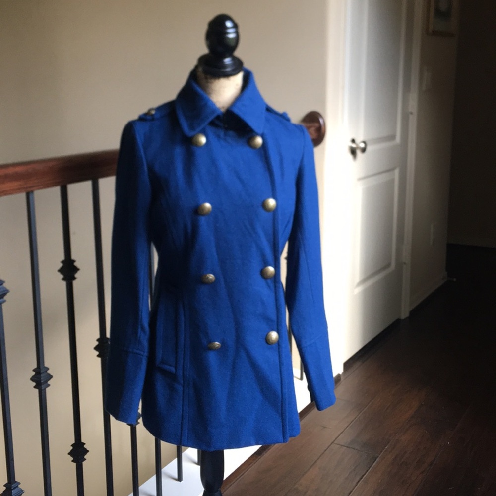 dELiA*s Blue Double-Breasted Wool Peacoat